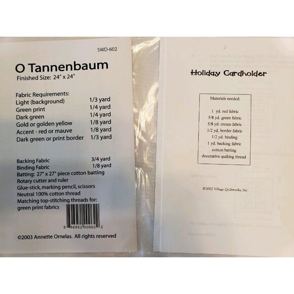 Quilt Pattern Lot 15 Christmas Wall Hanging Cardholder Table Runner Radley House - Picture 5 of 16